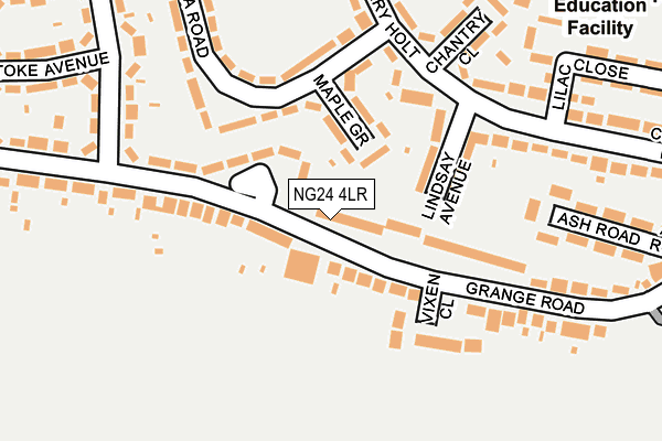 NG24 4LR map - OS OpenMap – Local (Ordnance Survey)