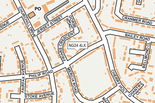 NG24 4LX map - OS OpenMap – Local (Ordnance Survey)