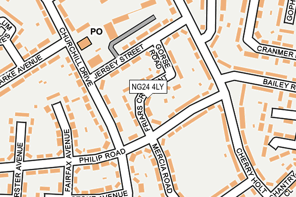 NG24 4LY map - OS OpenMap – Local (Ordnance Survey)