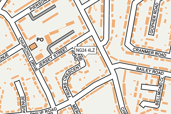 NG24 4LZ map - OS OpenMap – Local (Ordnance Survey)