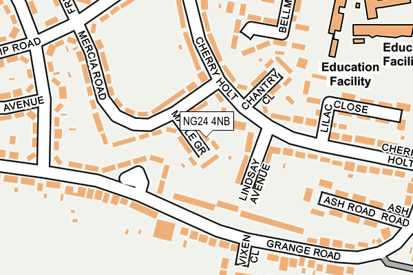 NG24 4NB map - OS OpenMap – Local (Ordnance Survey)
