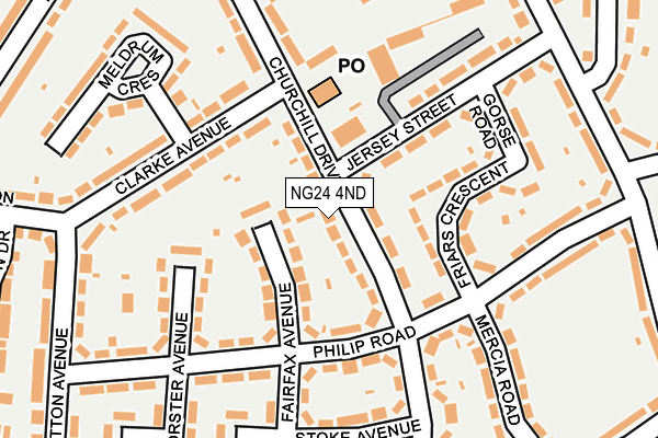 NG24 4ND map - OS OpenMap – Local (Ordnance Survey)