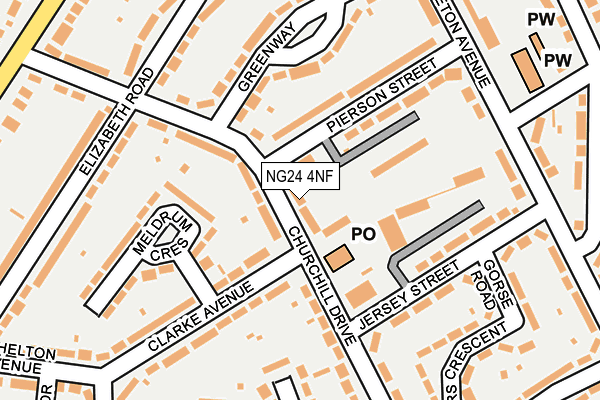 NG24 4NF map - OS OpenMap – Local (Ordnance Survey)