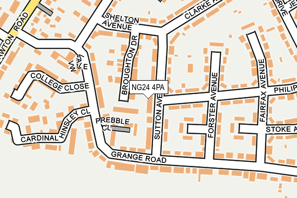 NG24 4PA map - OS OpenMap – Local (Ordnance Survey)