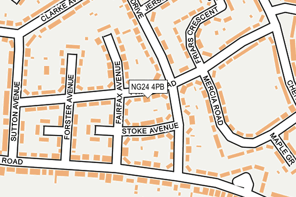 NG24 4PB map - OS OpenMap – Local (Ordnance Survey)