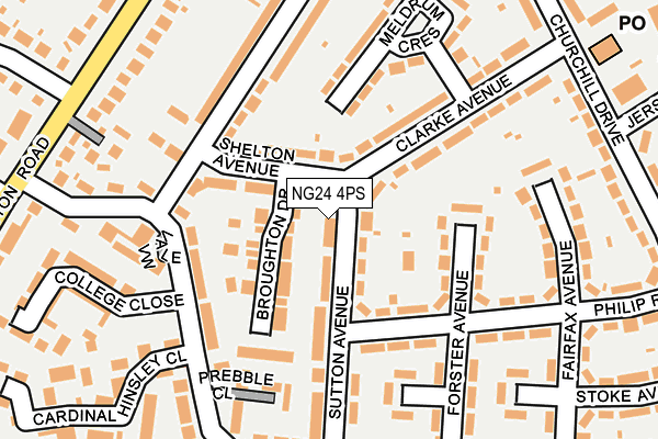 NG24 4PS map - OS OpenMap – Local (Ordnance Survey)