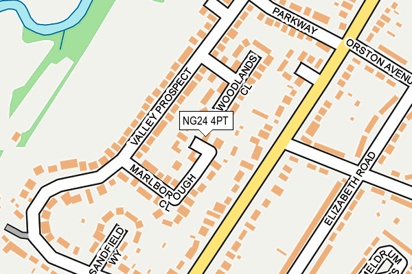 NG24 4PT map - OS OpenMap – Local (Ordnance Survey)