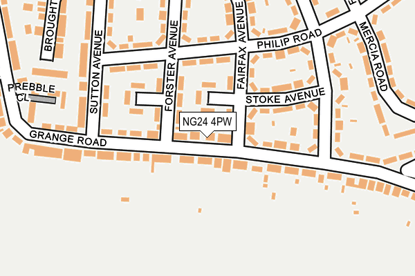 NG24 4PW map - OS OpenMap – Local (Ordnance Survey)