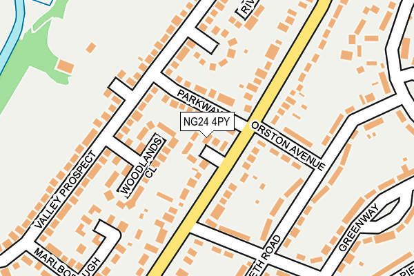 NG24 4PY map - OS OpenMap – Local (Ordnance Survey)