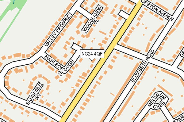 NG24 4QF map - OS OpenMap – Local (Ordnance Survey)