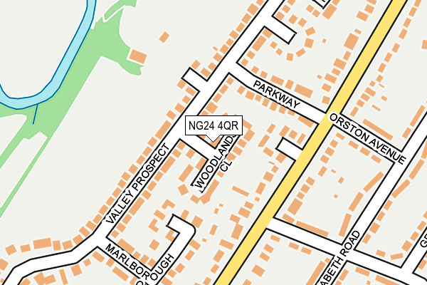 NG24 4QR map - OS OpenMap – Local (Ordnance Survey)