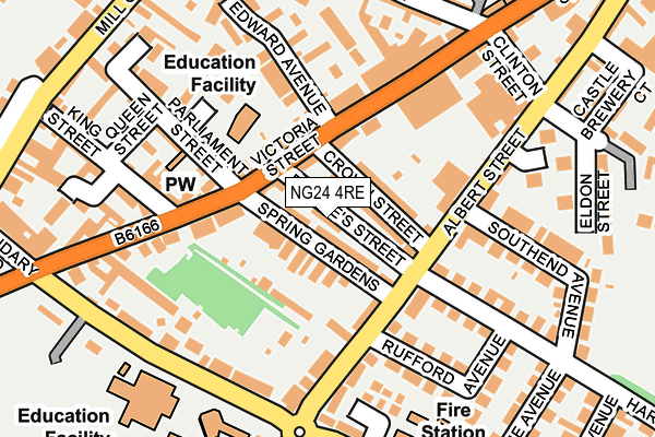 NG24 4RE map - OS OpenMap – Local (Ordnance Survey)