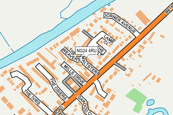 NG24 4RU map - OS OpenMap – Local (Ordnance Survey)