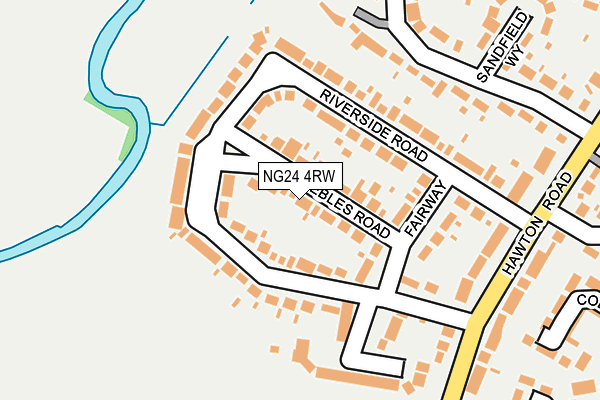 NG24 4RW map - OS OpenMap – Local (Ordnance Survey)