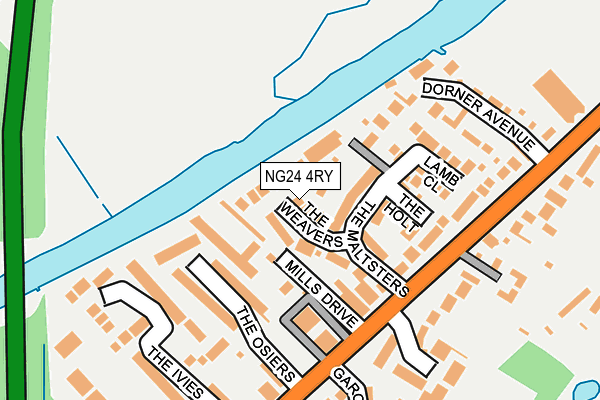 NG24 4RY map - OS OpenMap – Local (Ordnance Survey)