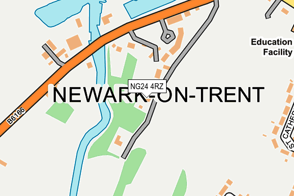 NG24 4RZ map - OS OpenMap – Local (Ordnance Survey)