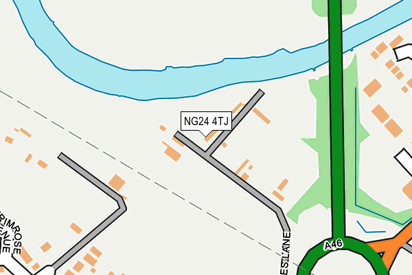 NG24 4TJ map - OS OpenMap – Local (Ordnance Survey)