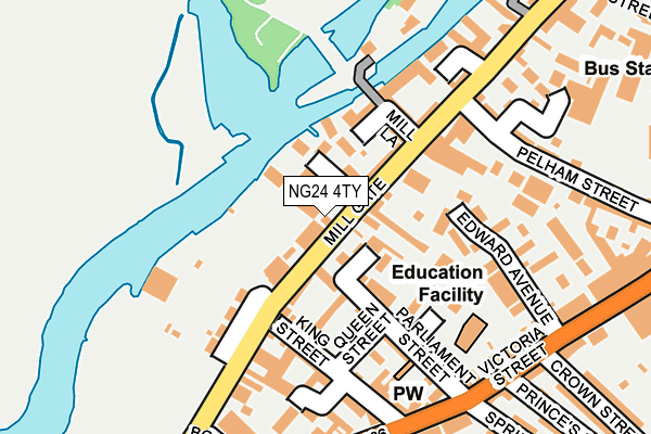 NG24 4TY map - OS OpenMap – Local (Ordnance Survey)