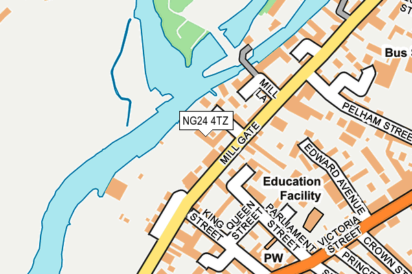 NG24 4TZ map - OS OpenMap – Local (Ordnance Survey)