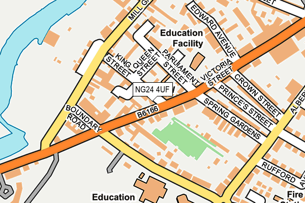 NG24 4UF map - OS OpenMap – Local (Ordnance Survey)