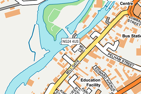 NG24 4US map - OS OpenMap – Local (Ordnance Survey)