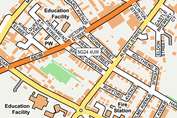 NG24 4UW map - OS OpenMap – Local (Ordnance Survey)