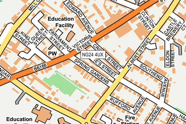 NG24 4UX map - OS OpenMap – Local (Ordnance Survey)