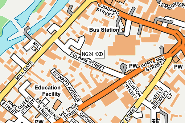 NG24 4XD map - OS OpenMap – Local (Ordnance Survey)