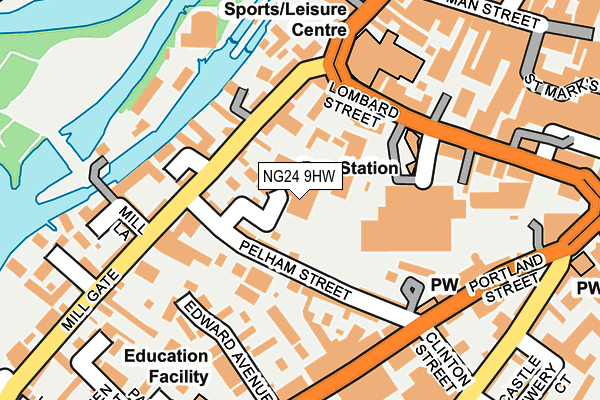 NG24 9HW map - OS OpenMap – Local (Ordnance Survey)