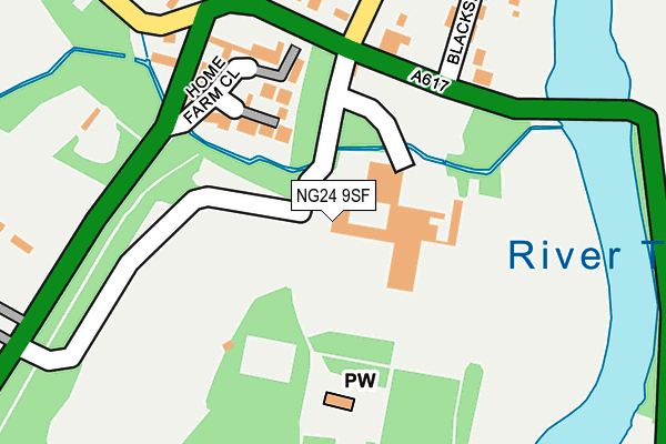 NG24 9SF map - OS OpenMap – Local (Ordnance Survey)
