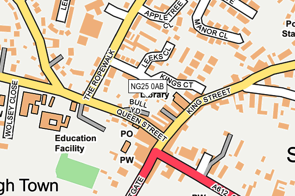 NG25 0AB map - OS OpenMap – Local (Ordnance Survey)