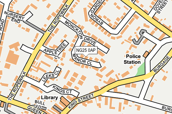 NG25 0AP map - OS OpenMap – Local (Ordnance Survey)
