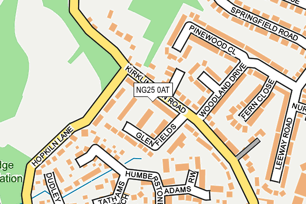 NG25 0AT map - OS OpenMap – Local (Ordnance Survey)