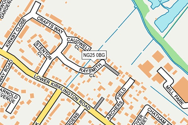 NG25 0BG map - OS OpenMap – Local (Ordnance Survey)
