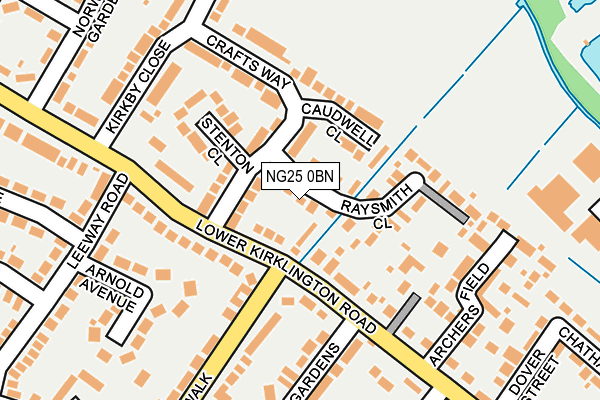 NG25 0BN map - OS OpenMap – Local (Ordnance Survey)