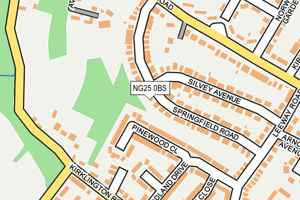 NG25 0BS map - OS OpenMap – Local (Ordnance Survey)