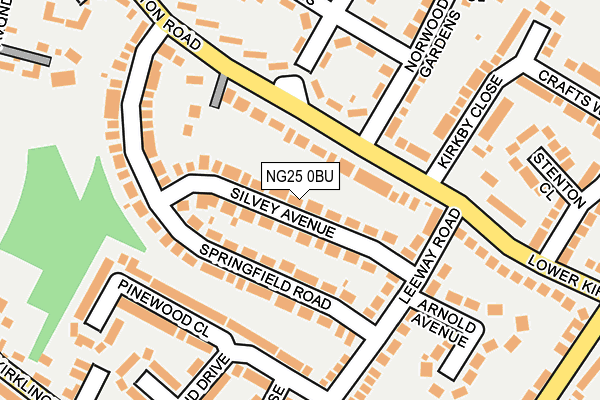 NG25 0BU map - OS OpenMap – Local (Ordnance Survey)