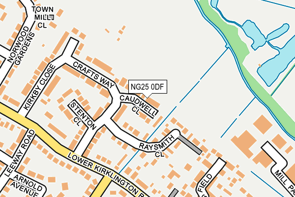 NG25 0DF map - OS OpenMap – Local (Ordnance Survey)