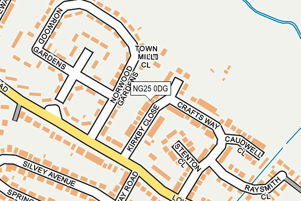 NG25 0DG map - OS OpenMap – Local (Ordnance Survey)