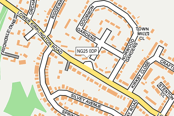 NG25 0DP map - OS OpenMap – Local (Ordnance Survey)