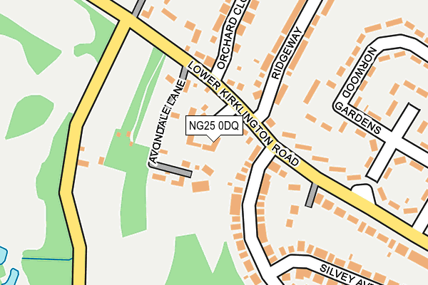 NG25 0DQ map - OS OpenMap – Local (Ordnance Survey)