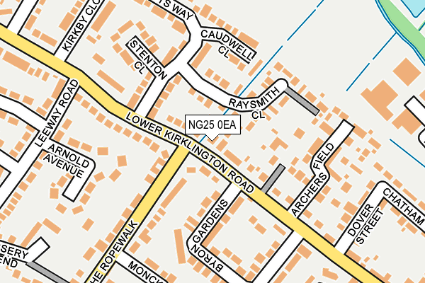 NG25 0EA map - OS OpenMap – Local (Ordnance Survey)