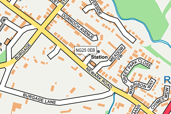 NG25 0EB map - OS OpenMap – Local (Ordnance Survey)