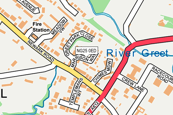 NG25 0ED map - OS OpenMap – Local (Ordnance Survey)