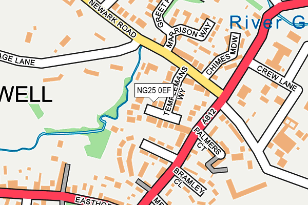 NG25 0EF map - OS OpenMap – Local (Ordnance Survey)