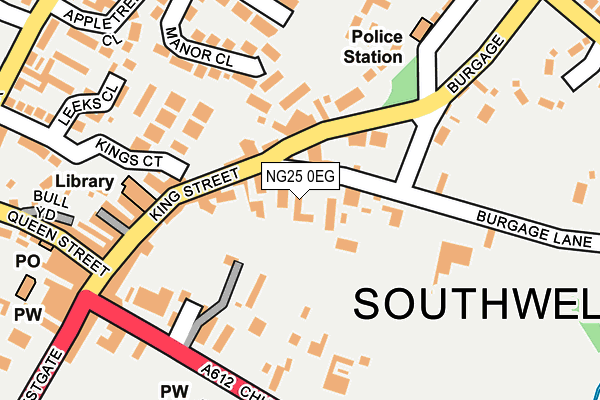 NG25 0EG map - OS OpenMap – Local (Ordnance Survey)