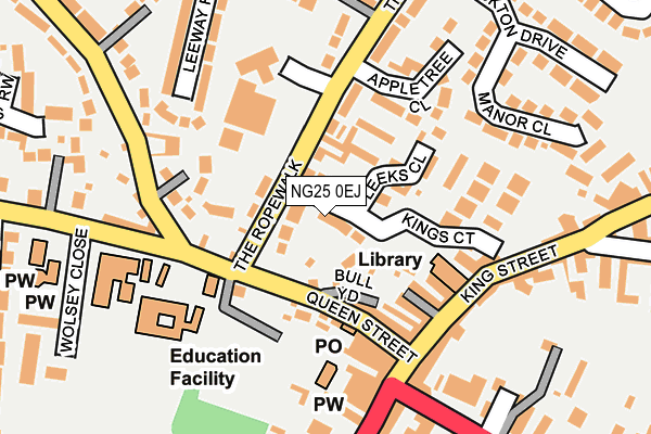 NG25 0EJ map - OS OpenMap – Local (Ordnance Survey)