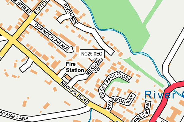 NG25 0EQ map - OS OpenMap – Local (Ordnance Survey)