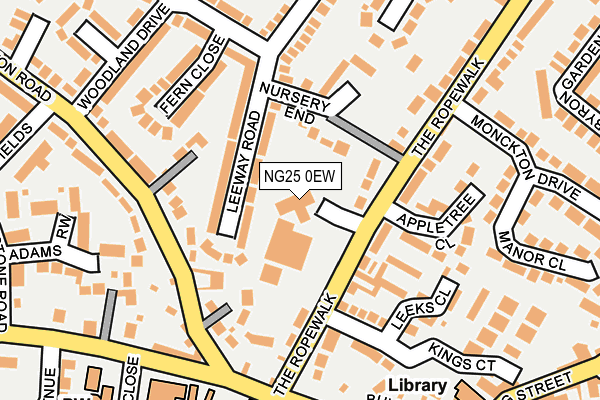 NG25 0EW map - OS OpenMap – Local (Ordnance Survey)