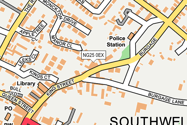 NG25 0EX map - OS OpenMap – Local (Ordnance Survey)